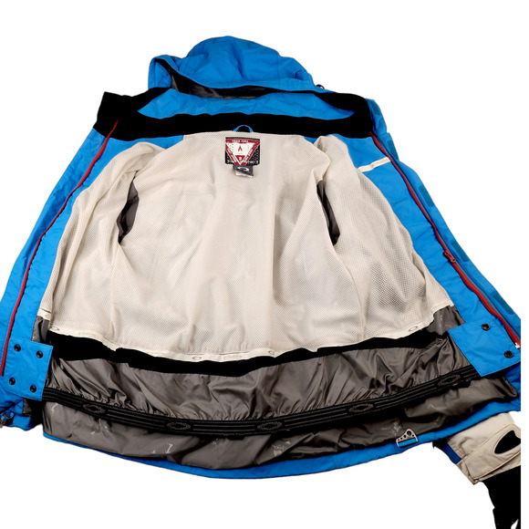 Oakley Jacket Mens Medium Blue White Colorblock Snowboarding Ski Graffiti - Picture 12 of 15
